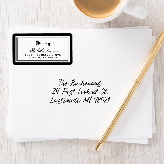 Etiqueta Dirección blanco y negro de la llave maestra el | (Subido por el creador)