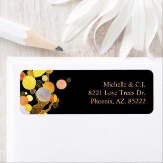 Etiqueta Dirección Boda de Art Nouveau Trees caprichosa