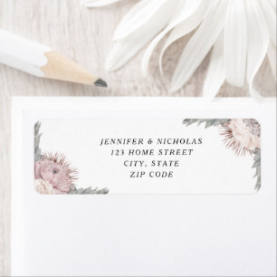 Etiqueta Dirección Boda del Rosa Dusty Boho Dried Flowers
