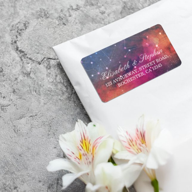 Etiqueta Dirección boda Magnífica Estrella Nebula Constella (Subido por el creador)