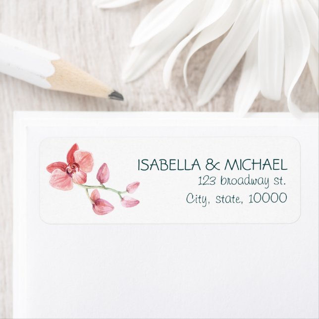 Etiqueta Dirección Boda Tropical Personalizada (In situ)