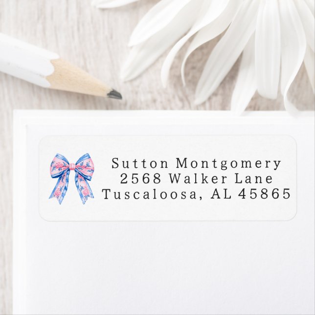 Etiqueta Dirección Coquette de Preppy Chinoiserie Navidades (In situ)