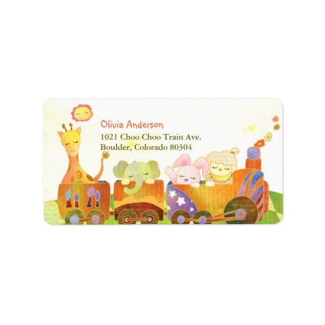Etiqueta Dirección Cute Baby Animals (Frente)