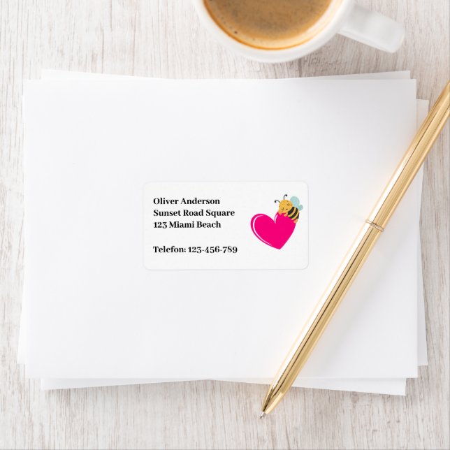 Etiqueta Dirección de amor de Bee (In situ)