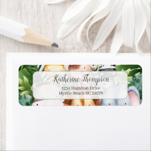 Etiqueta Dirección de animales de Safari en la jungla