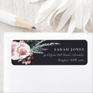 ETIQUETA DIRECCIÓN DE AÑO NUEVO DE HOLLY BERRY, ROSA DE RUB