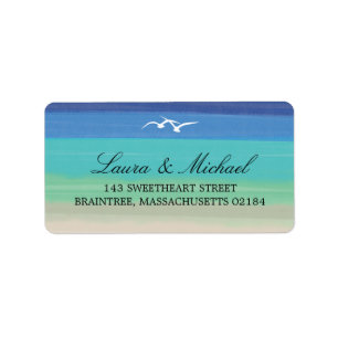 Etiqueta Dirección de arena, mar y gaviotas