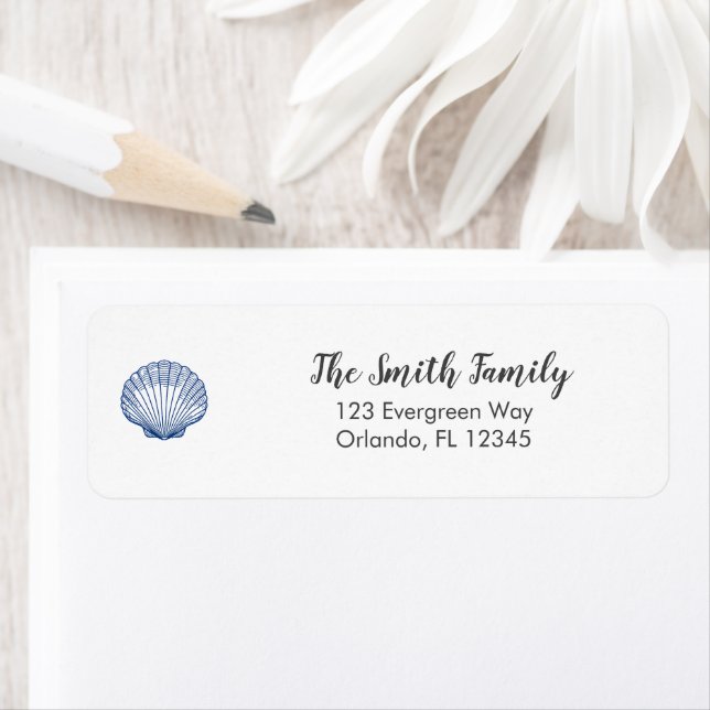 Etiqueta Dirección de arte de pintura de Blue Seashell Ocea (In situ)