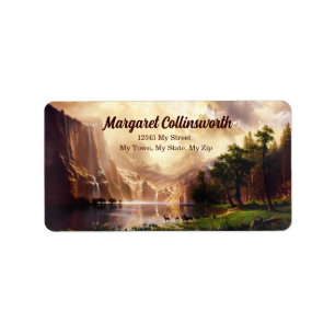 Etiqueta Dirección de arte vintage Deer Sierra Mountains 18