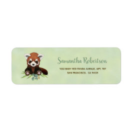 Etiqueta Dirección de Baby Shower Cute Watercolor Bear Gree