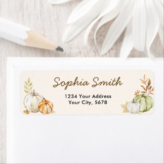 Etiqueta Dirección de Baby Shower de Calabazas de Otoño