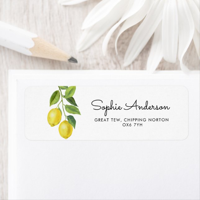 Etiqueta Dirección de Baby Shower de Lemon (In situ)