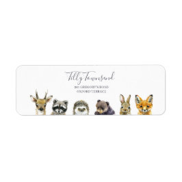 Etiqueta Dirección de Baby Shower de Woodland Animals