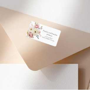 Etiqueta Dirección de Baby Shower Floral Suave de Otoño Pri