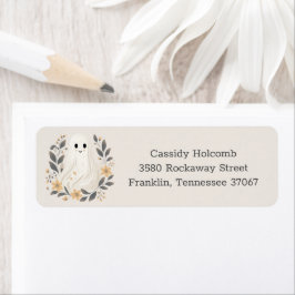 Etiqueta Dirección de Baby Shower Little Boo Ghost Hallowee