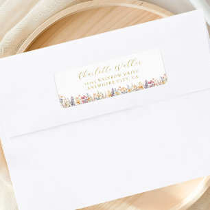 Etiqueta Dirección de Baby Shower moderna y con flores silv