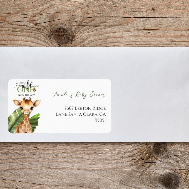Etiqueta Dirección de Baby Shower Wild One Safari Animal Ju (Subido por el creador)