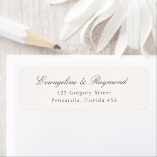 Etiqueta Dirección de boda con letra Rococo elegante