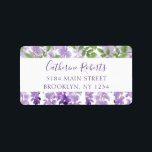 Etiqueta Dirección de Boda de histeria de color de agua<br><div class="desc">Este diseño presenta elegantes flores de glicinia de acuarela en lavanda suave y morado con hojas verdes sobre un fondo blanco. Personalizado con su nombre y dirección. Personalice editando el texto en el cuadro de texto proporcionado. Diseñado para ti por Evco Studio www.zazzle.com/store/evcostudio #boda #address #returnaddress #label #pegatinas #wisteria #floral...</div>