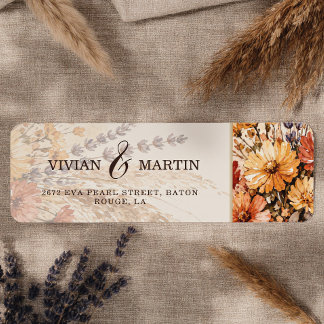Etiqueta Dirección de boda de jardín de otoño en flor
