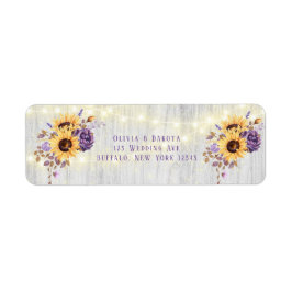 Etiqueta Dirección de Boda de la Peonía Púrpura del Girasol