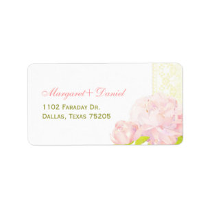 Etiqueta Dirección de Boda de Peony de verano