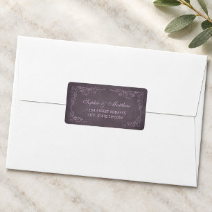 Etiqueta Dirección de Boda de Vid Morada