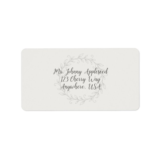 Etiqueta Dirección de Boda Emerald Vine (Frente)