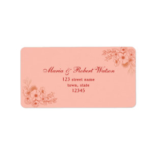Etiqueta Dirección de Boda Melocotón