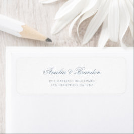 Etiqueta Dirección de boda minimal formal en polvo azul let