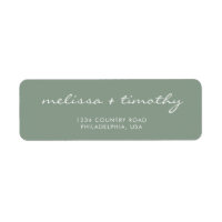 Dirección de Boda verde de sabio Minimalista simpl
