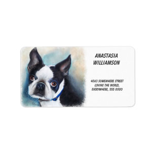Etiqueta DIRECCIÓN de Boston Terrier