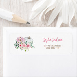 Etiqueta Dirección de calabaza rosa pequeña