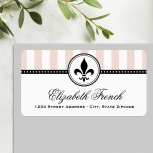 Etiqueta Dirección de Champagne Rosa Fleur De Lis Francés