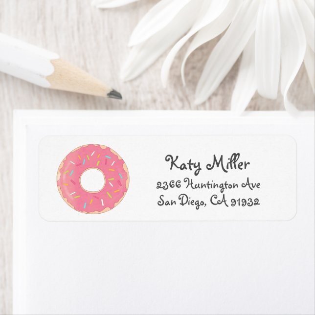 Etiqueta Dirección de Chicas de donut rosados (In situ)
