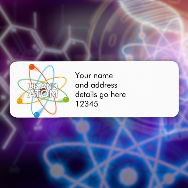 Etiqueta Dirección de ciencia personalizada UP AND ATOM (Personalized UP AND ATOM Science Address Label)