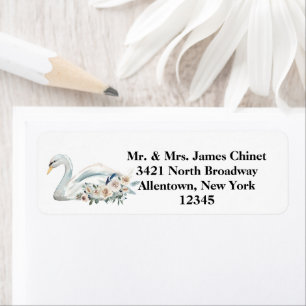 Etiqueta Dirección de cisne blanco elegante