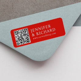 Etiqueta Dirección de código QR promocional de la Web blanc