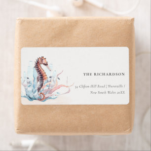 Etiqueta Dirección de coral de algas marinas del caballito