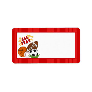 Etiqueta Dirección de correo de 1.25"x2.75" Rojo de todas l