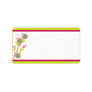 Etiqueta Dirección de correo de 1,25" x 2,75" Lime Green/Ho