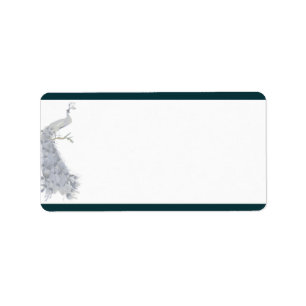 Etiqueta Dirección de correo de 1,25" x 2,75" pavo real/flo