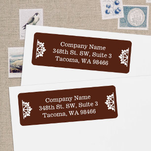 Etiqueta Dirección de correo de vacaciones de Rustic Brown 