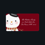 Etiqueta Dirección de correo electrónico Crimson Red Snowma<br><div class="desc">Esta Moda personalizada de 1.25" x 2.75" y la etiqueta de moda para Navidades de Snowman rojos en línea de moda con dirección de correo es a la vez moderna y de moda. Éstos se imprimen en etiquetas Avery® utilizando una impresora a fondo de la tecnología de impresión a todo...</div>