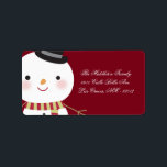 Etiqueta Dirección de correo electrónico Crimson Red Snowma<br><div class="desc">Esta Moda personalizada de 1.25" x 2.75" y la etiqueta de moda para Navidades de Snowman rojos en línea de moda con dirección de correo es a la vez moderna y de moda. Éstos se imprimen en etiquetas Avery® utilizando una impresora a fondo de la tecnología de impresión a todo...</div>