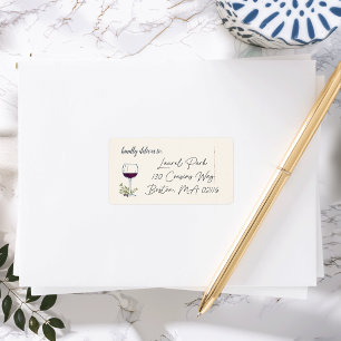 Etiqueta Dirección de cristal de vino