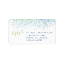 Etiqueta Dirección de dabs de color azul verde moderno