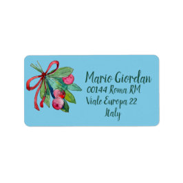 Etiqueta Dirección de devolución Berry Bundle con verde roj