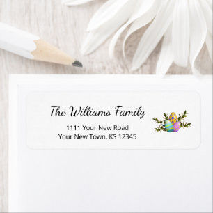 Etiqueta Dirección de devolución colorida de huevos de Pasc