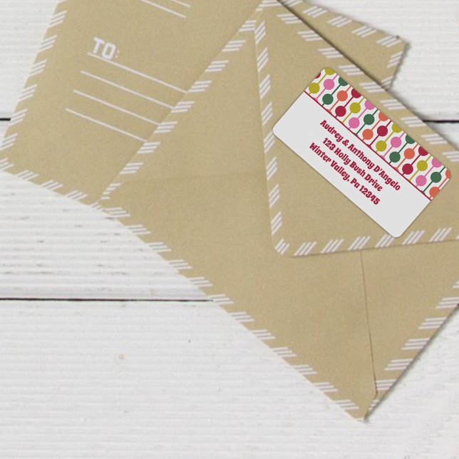 Etiqueta Dirección de devolución con patrones de Navidades  (Subido por el creador)